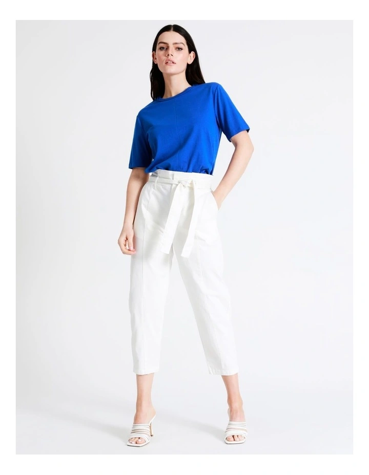 Basque Seam Detail Organic Cotton Tee In Cobalt 4 Basque Seam Detail Organic Cotton Tee In Cobalt - Image 2