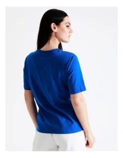 Basque Seam Detail Organic Cotton Tee In Cobalt 13 Basque Seam Detail Organic Cotton Tee In Cobalt -Basque Store Online 924720400 5 720x928