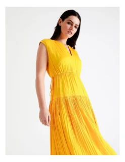 Basque Draped Recycled Bruised Satin Maxi Dress In Yellow -Basque Store Online 928633780 3 1 720x928