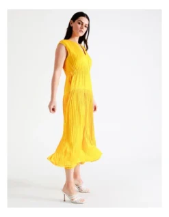 Basque Draped Recycled Bruised Satin Maxi Dress In Yellow -Basque Store Online 928633780 4 2 720x928