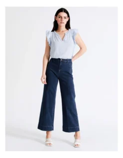 Basque Organic Cotton Blend Ruffle Shoulder Top In Assorted 11 Basque Organic Cotton Blend Ruffle Shoulder Top In Assorted -Basque Store Online 928634140 3 720x928