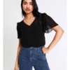 Basque Flutter Sleeve Top In Black -Basque Store Online 928701640 1 720x928