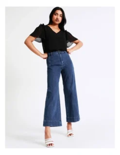 Basque Flutter Sleeve Top In Black -Basque Store Online 928701640 6 720x928