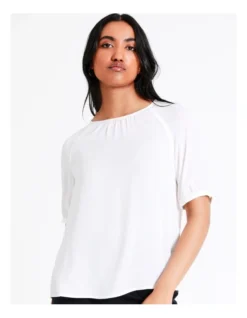 Basque Recycled Blend Gathered Neck Top In Ivory 11 Basque Recycled Blend Gathered Neck Top In Ivory -Basque Store Online 928702450 3 720x928