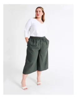 Basque Linen Culotte In Khaki -Basque Store Online 928702630 3 720x928