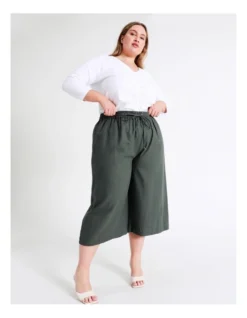 Basque Linen Culotte In Khaki -Basque Store Online 928702630 6 720x928