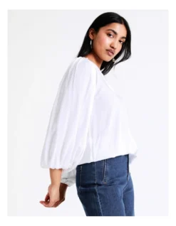 Basque Pleated Yoke Top In Ivory -Basque Store Online 928702900 4 720x928