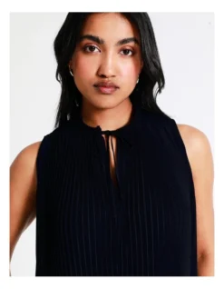 Basque Micro Pleat Top In Navy -Basque Store Online 928703260 3 720x928