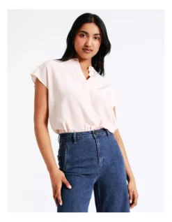 Basque Boxy Grown On Blouse In Dusty Pink -Basque Store Online 931810330 3 720x928