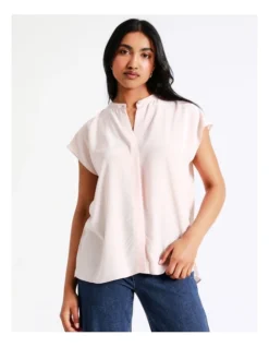 Basque Boxy Grown On Blouse In Dusty Pink -Basque Store Online 931810330 5 720x928
