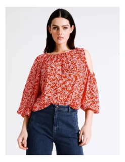 Basque Cut Out Recycled Georgette Top In Multi -Basque Store Online 934713640 3 720x928