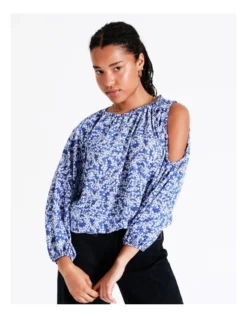 Basque Cut Out Recycled Georgette Top In Assorted -Basque Store Online 934713730 3 720x928