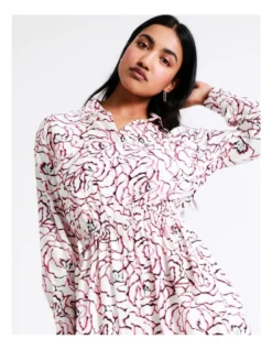 Basque Mini Shirt Dress In Assorted -Basque Store Online 936115930 3 720x928