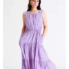 Basque Self Tie Tiered Midi Dress In Lilac -Basque Store Online 936116020 1 720x928