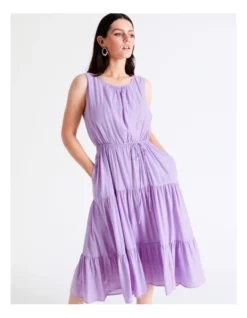 Basque Self Tie Tiered Midi Dress In Lilac 11 Basque Self Tie Tiered Midi Dress In Lilac -Basque Store Online 936116020 3 720x928