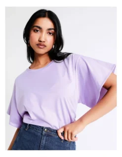 Basque Wide Sleeve Organic Cotton Tee In Lilac