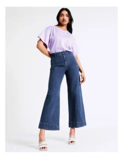 Basque Wide Sleeve Organic Cotton Tee In Lilac -Basque Store Online 936116290 4 720x928