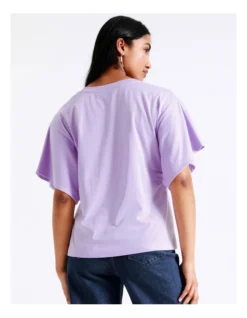 Basque Wide Sleeve Organic Cotton Tee In Lilac -Basque Store Online 936116290 6 720x928