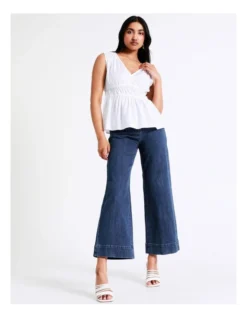 Basque V Neck Gathered Top In Ivory -Basque Store Online 936116560 3 720x928