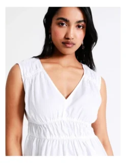 Basque V Neck Gathered Top In Ivory -Basque Store Online 936116560 7 720x928