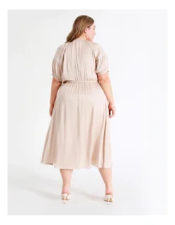 Basque Waist Detail Bruised Poly Satin Midi Dress In Dusty Pink 15 Basque Waist Detail Bruised Poly Satin Midi Dress In Dusty Pink -Basque Store Online 936117010 7 720x928