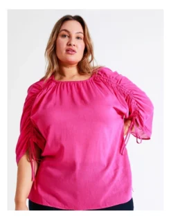 Basque Ruched Detail Top In Pink -Basque Store Online 936239230 3 720x928