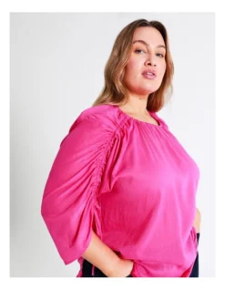 Basque Ruched Detail Top In Pink -Basque Store Online 936239230 4 720x928