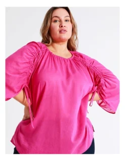 Basque Ruched Detail Top In Pink -Basque Store Online 936239230 6 720x928