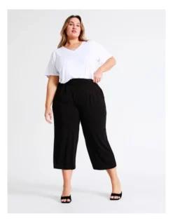 Basque Wide Leg Jersey Pant In Black