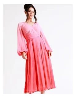 Basque Pleated Detail Midi Dress In Assorted -Basque Store Online 942417280 3 720x928