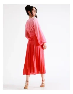 Basque Pleated Detail Midi Dress In Assorted -Basque Store Online 942417280 7 720x928