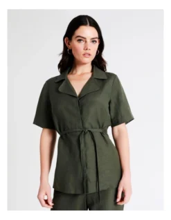 Basque Self Tie Top In Khaki -Basque Store Online 945496180 5 720x928