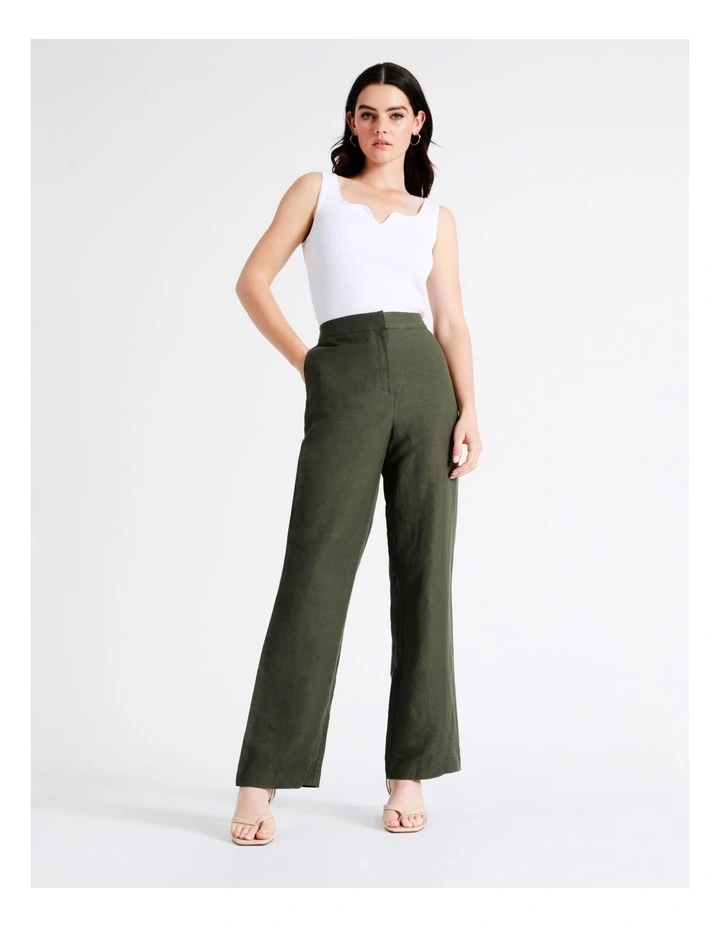 Basque Straight Leg Pant In Khaki 6 Basque Straight Leg Pant In Khaki - Image 4