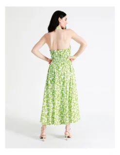 Basque Halter Neck Organic Cotton Midi Dress In Assorted -Basque Store Online 945496540 7 720x928