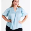Basque Shirred Yoke Recycled Bruised Poly Satin Top In Sky Blue 1 Basque Shirred Yoke Recycled Bruised Poly Satin Top In Sky Blue -Basque Store Online 945497080 1 720x928