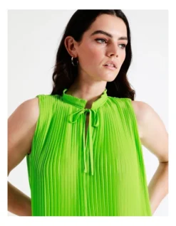 Basque Micro Pleat Top In Green -Basque Store Online 945531460 6 720x928