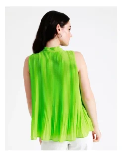 Basque Micro Pleat Top In Green -Basque Store Online 945531460 7 720x928