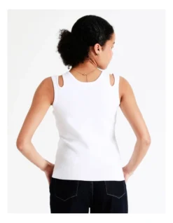 Basque Reversible Cut Out Knit Tank In Ivory -Basque Store Online 945531640 7 720x928