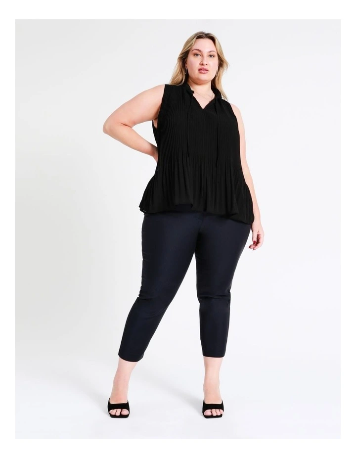 Basque Micro Pleat Top In Black 4 Basque Micro Pleat Top In Black - Image 2