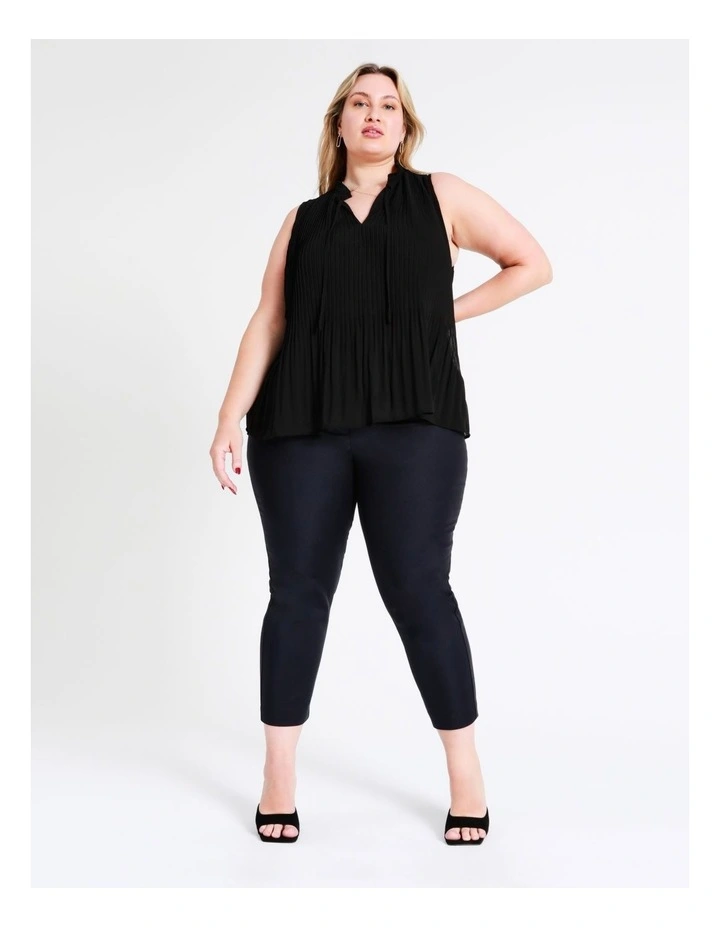 Basque Micro Pleat Top In Black 6 Basque Micro Pleat Top In Black - Image 4