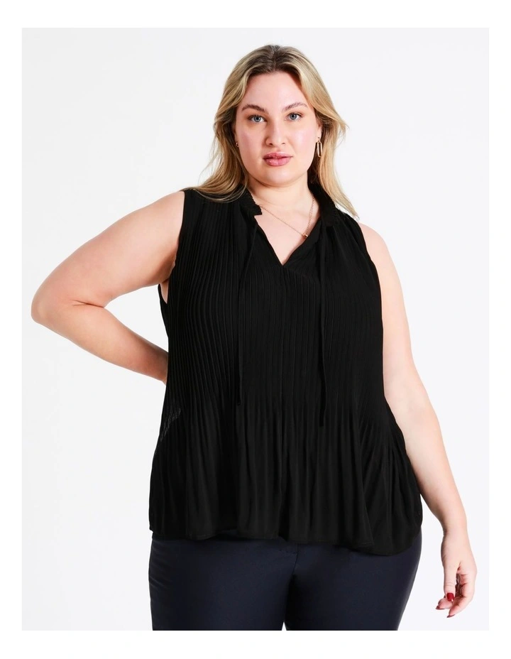 Basque Micro Pleat Top In Black 7 Basque Micro Pleat Top In Black - Image 5