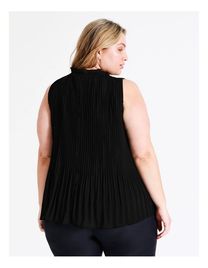 Basque Micro Pleat Top In Black 8 Basque Micro Pleat Top In Black - Image 6