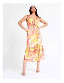 Basque Chiffon Midi Dress In Assorted -Basque Store Online 946689490 5 720x928
