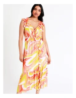 Basque Chiffon Midi Dress In Assorted -Basque Store Online 946689490 6 720x928