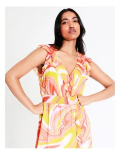 Basque Chiffon Midi Dress In Assorted -Basque Store Online 946689490 7 720x928