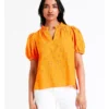 Basque Cotton Broderie Top In Orange -Basque Store Online 946689580 1 720x928