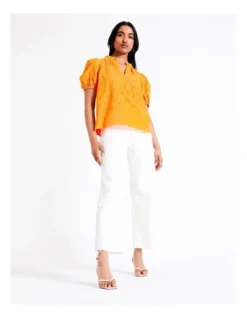 Basque Cotton Broderie Top In Orange 12 Basque Cotton Broderie Top In Orange -Basque Store Online 946689580 4 720x928