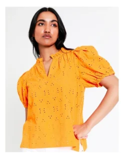 Basque Cotton Broderie Top In Orange 14 Basque Cotton Broderie Top In Orange -Basque Store Online 946689580 6 720x928