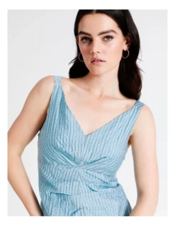 Basque V Neck Maxi Dress In Sky Blue -Basque Store Online 946689940 3 720x928