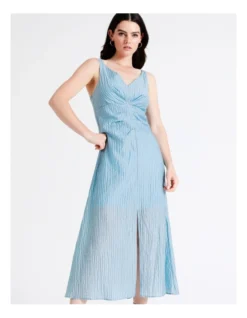 Basque V Neck Maxi Dress In Sky Blue -Basque Store Online 946689940 7 720x928